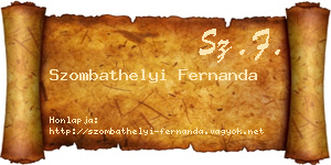 Szombathelyi Fernanda névjegykártya